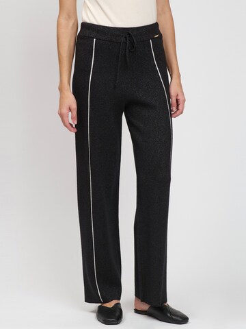 Influencer Wide Leg Hose in Schwarz: Vorderseite