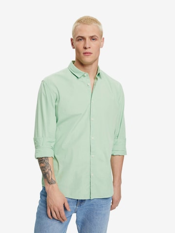 ESPRIT Slim fit Button Up Shirt in Green: front