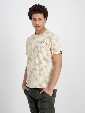 smėlio ALPHA INDUSTRIES Marškinėliai: priekis