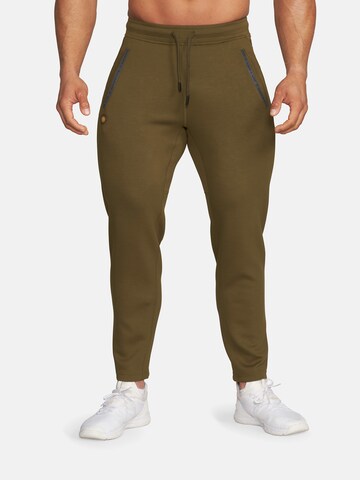 Effilé Pantalon de sport 'Eric' GOLD´S GYM APPAREL en vert : devant