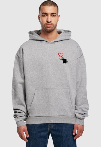 Felpa 'Banksy - Love Rat' di Merchcode in grigio: frontale