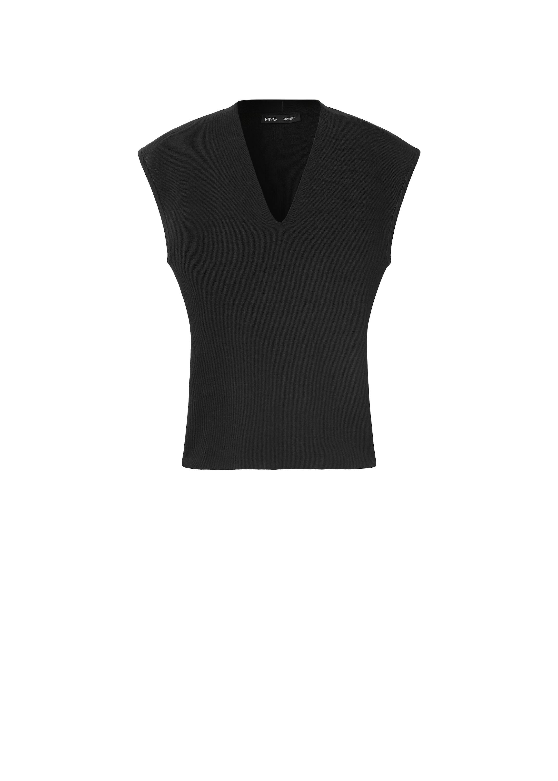 Tops en tricot 'CANELONS' MANGO en noir : devant