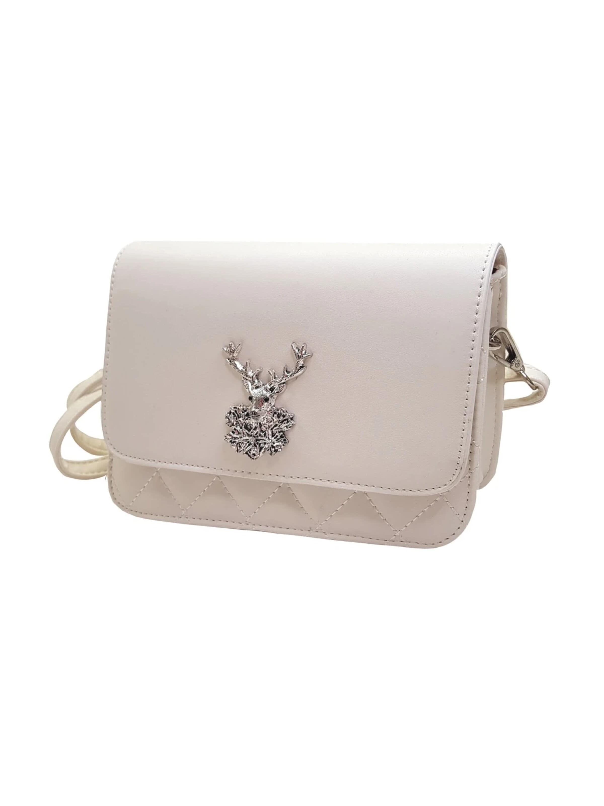 Moschen Bayern Crossbody Bag 'Trachtentasche - Dirndltasche Hirscherl' in Beige: front