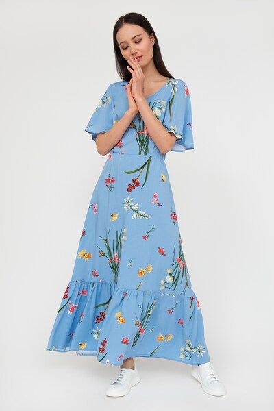 Finn Flare Maxi Kleid Mit Zartem Blumenmuster In Blau About You