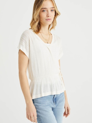 Pull-over WE Fashion en blanc : devant