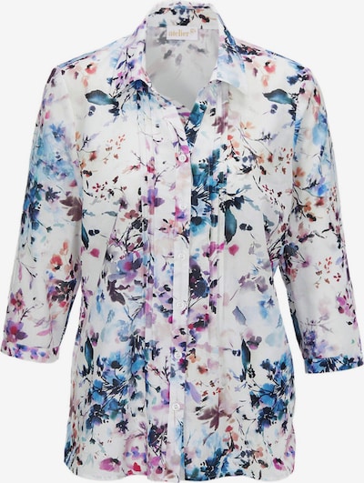 Goldner Bluse in dunkelblau / orange / fuchsia / schwarz / weiß, Produktansicht