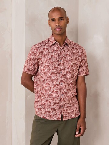 Next Regular fit Button Up Shirt in Brown: front