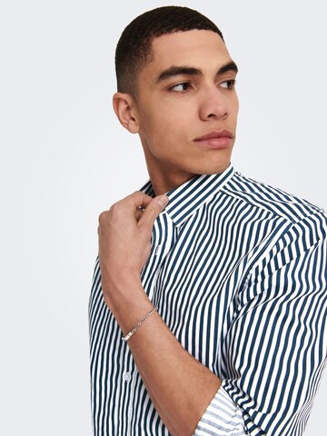 Only & Sons - Regular Fit Camisa 'Sane' em azul