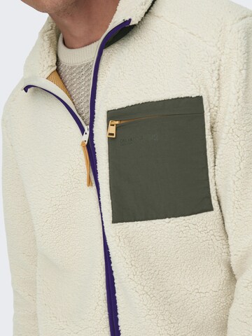Only & Sons Fleece jas in Zilver