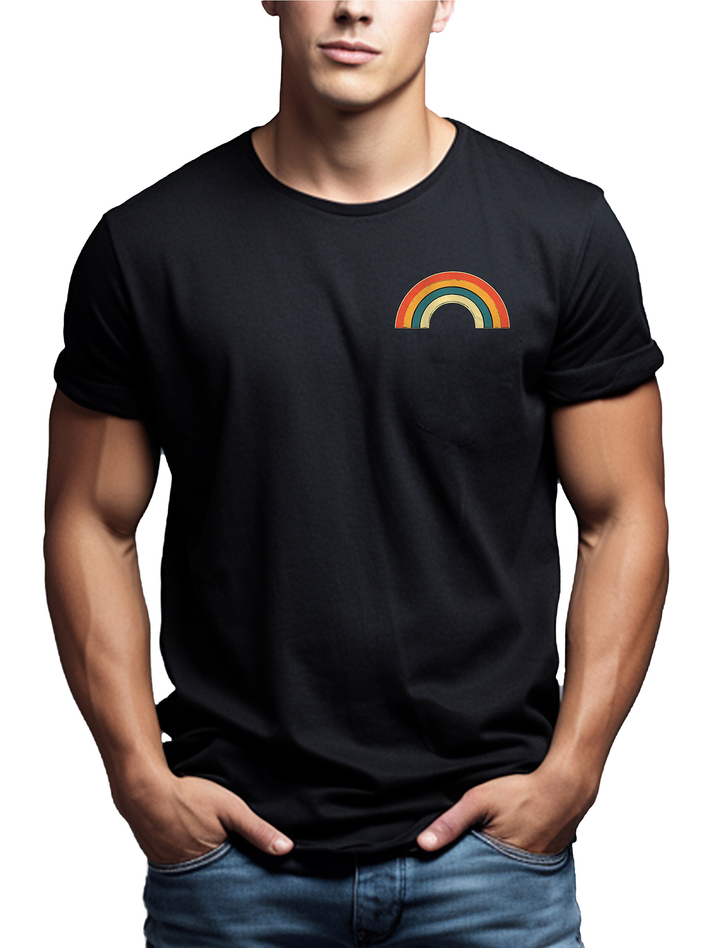 MAKAYA Shirt 'Rainbow' in Black: front