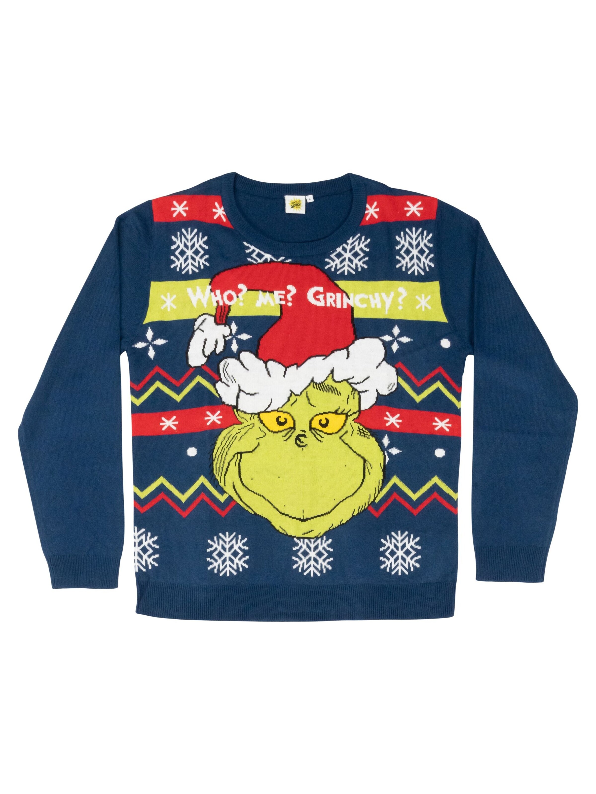 The Grinch Sweater 'Weihnachtspullover Who? Me? Grinchy?' in Blue