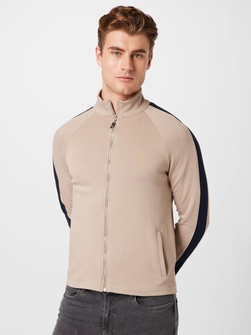 Veste de survêtement BURTON MENSWEAR LONDON en beige : devant