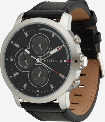 TOMMY HILFIGER Analog watch in Black: front