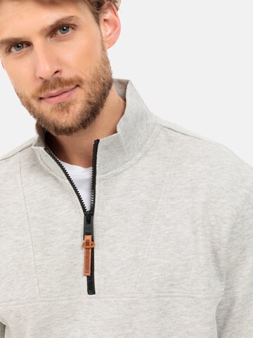 CAMEL ACTIVE Meliertes Sweatshirt mit Stehkragen in Grau