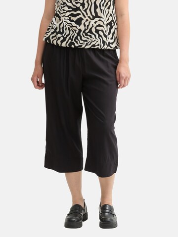 Tom Tailor Women + Wide Leg Hose in Schwarz: Vorderseite