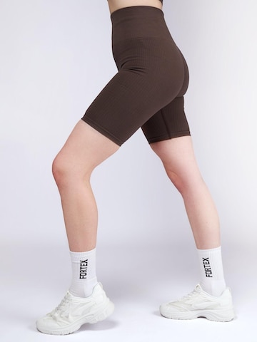 Skinny Leggings 'Essential Seamless Shorts' Fortex Fitness en marron