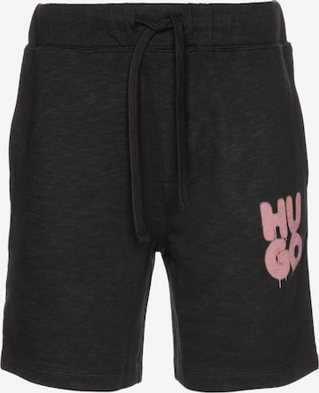 HUGO Red Regular Pants in Black: front