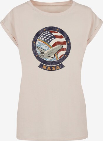 Merchcode T-Shirt 'NASA - Faded' in Beige: predná strana