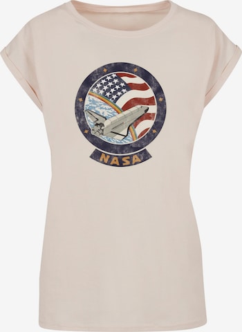 Merchcode T-Shirt 'NASA - Faded' in Beige: predná strana