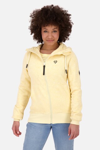 Alife and Kickin - Sudadera con cremallera 'Yasmin' en amarillo: frente