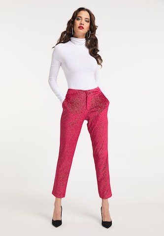 faina Slimfit Broek in Rood