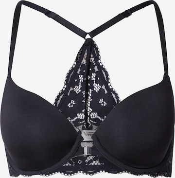 Lindex T-Shirt Rintaliivi 'Lilja' värissä musta: etupuoli