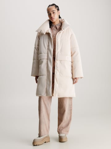 Calvin Klein Jeans Winter Coat in Beige