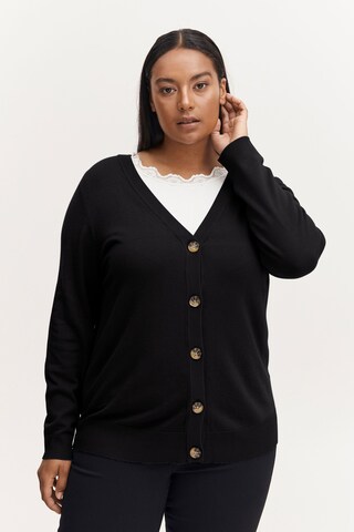 Fransa Knit Cardigan 'BLUME' in Black: front