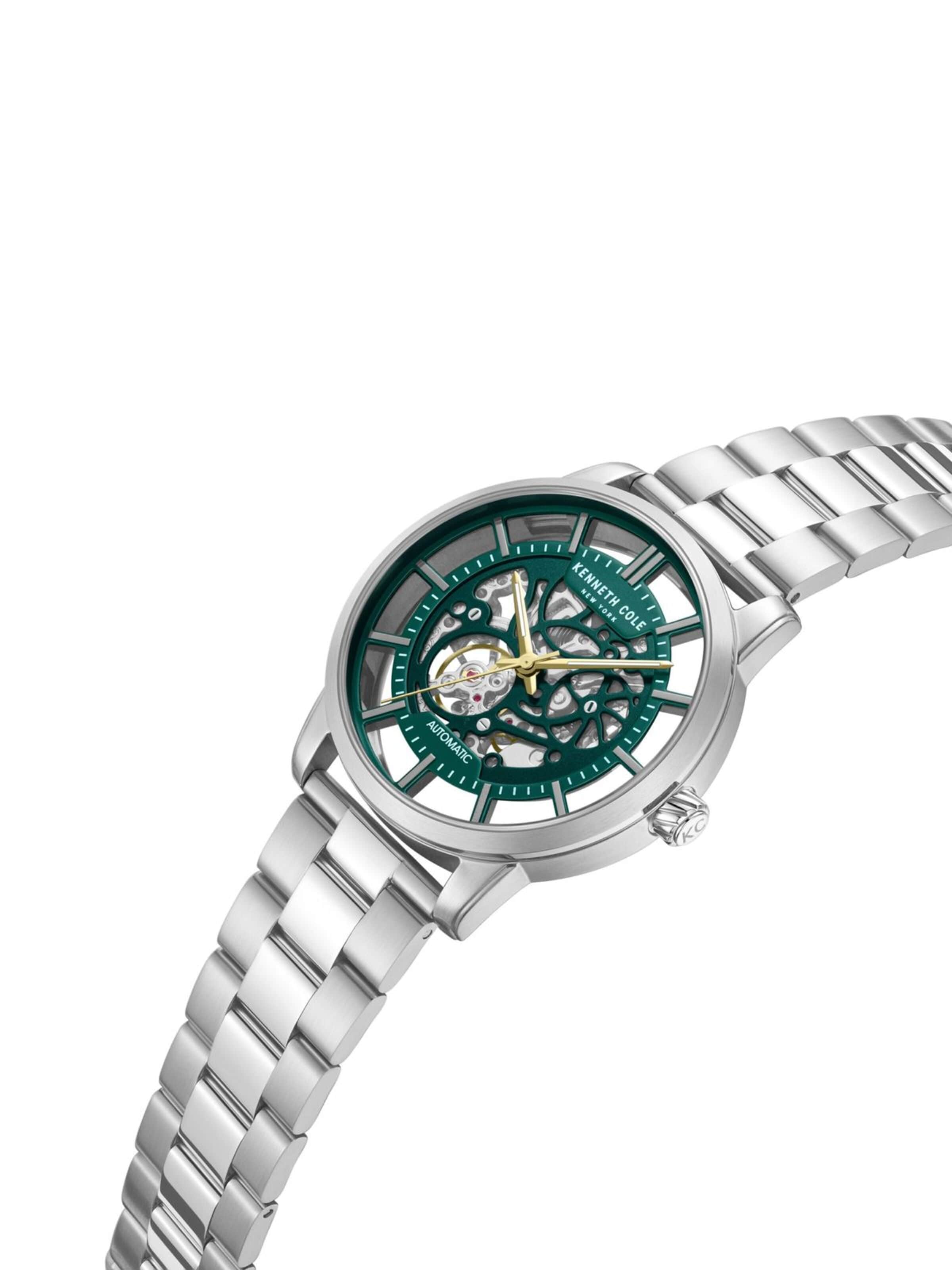 Kenneth Cole Analog watch 'Automatic watch Automatic Steel Skeleton' in Green