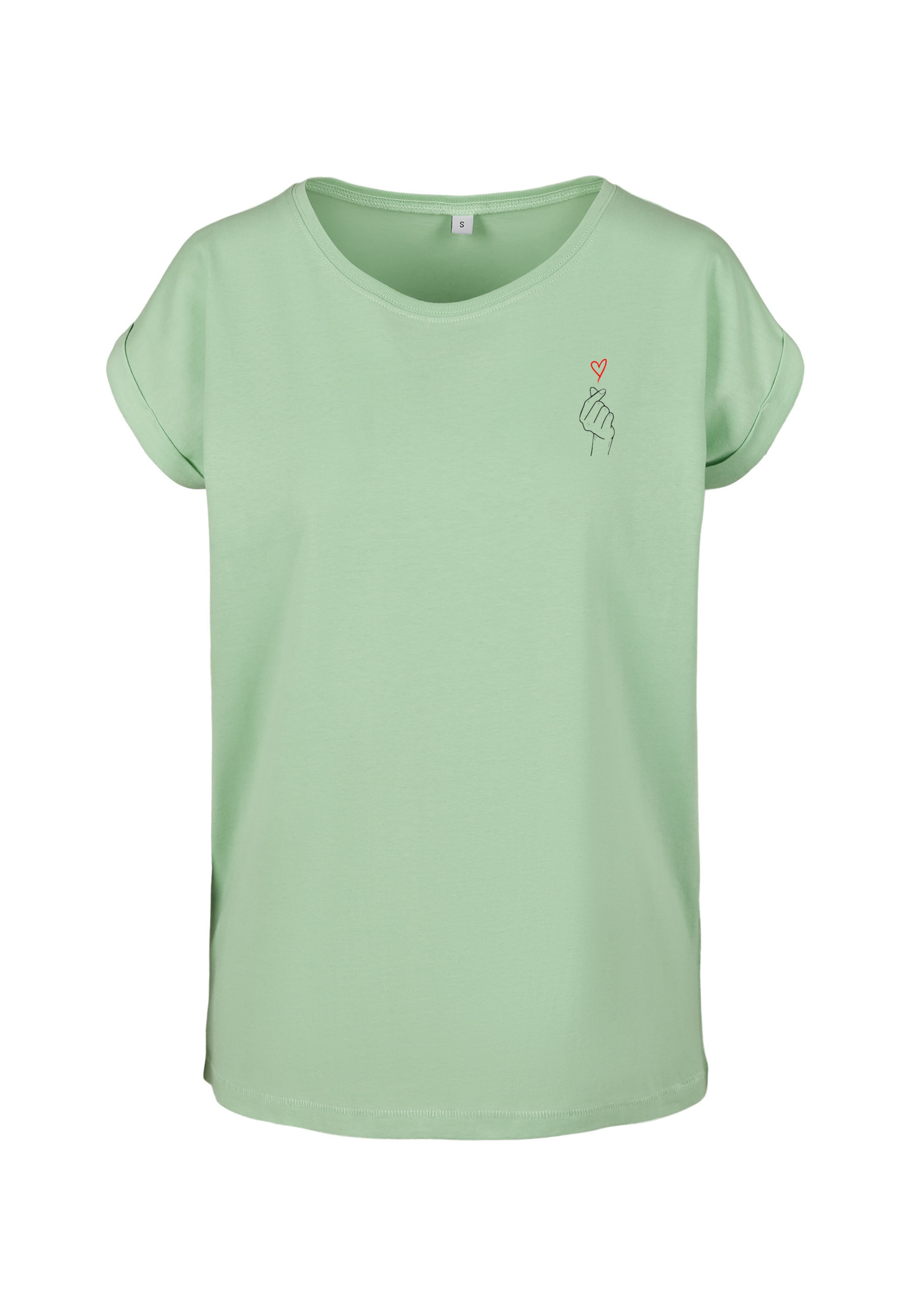 Urban Classics Shirt 'K-Heart' in Grün: Vorderseite