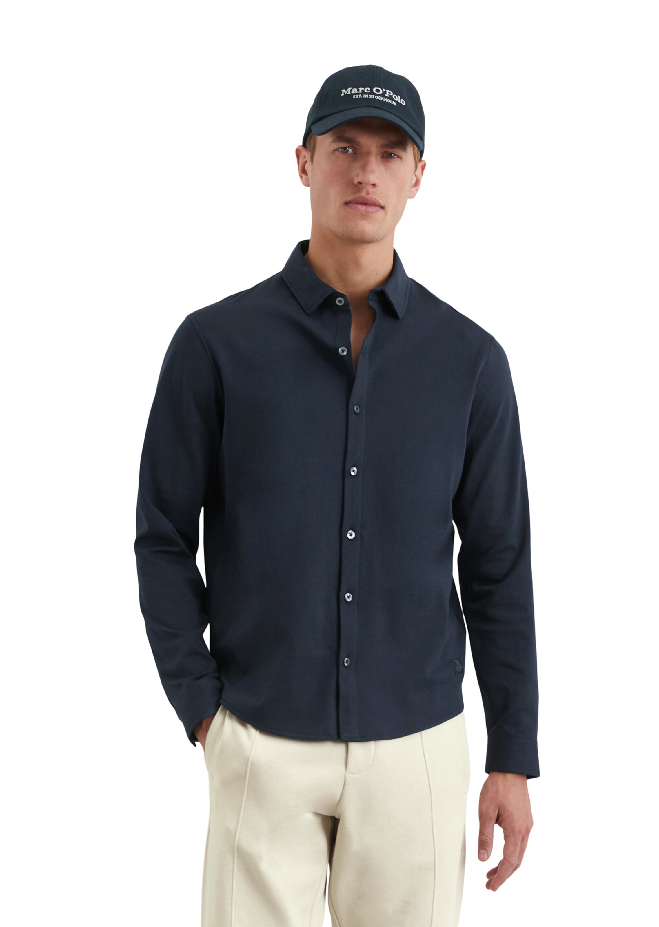 Marc O'Polo Regular fit Overhemd in Blauw: voorkant