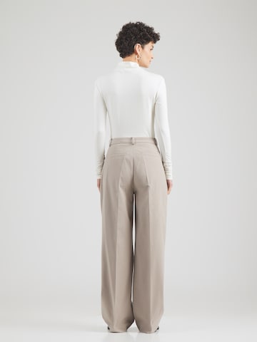 BOSS Black Wide leg Bandplooibroek 'Tiana-W' in Grijs: terug