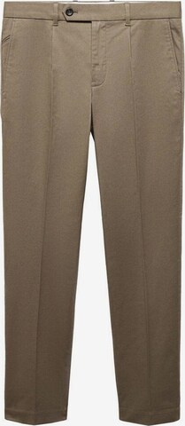 MANGO MAN Pleat-Front Pants 'Juno' in Brown: front