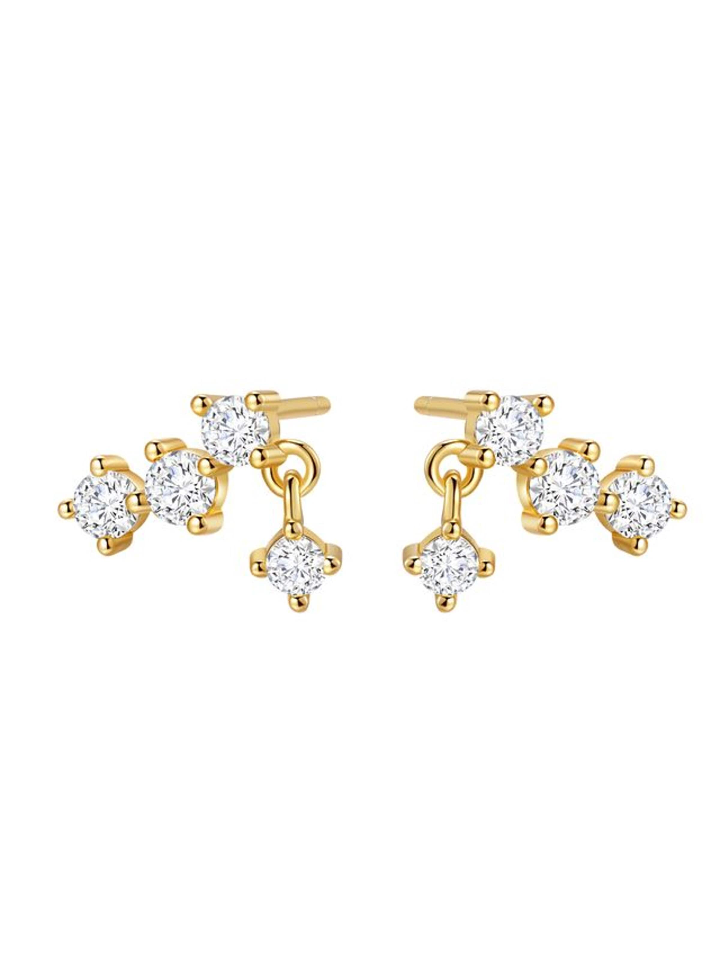 Boucles d'oreilles 'Starlit Drop' Hey Happiness en or : devant