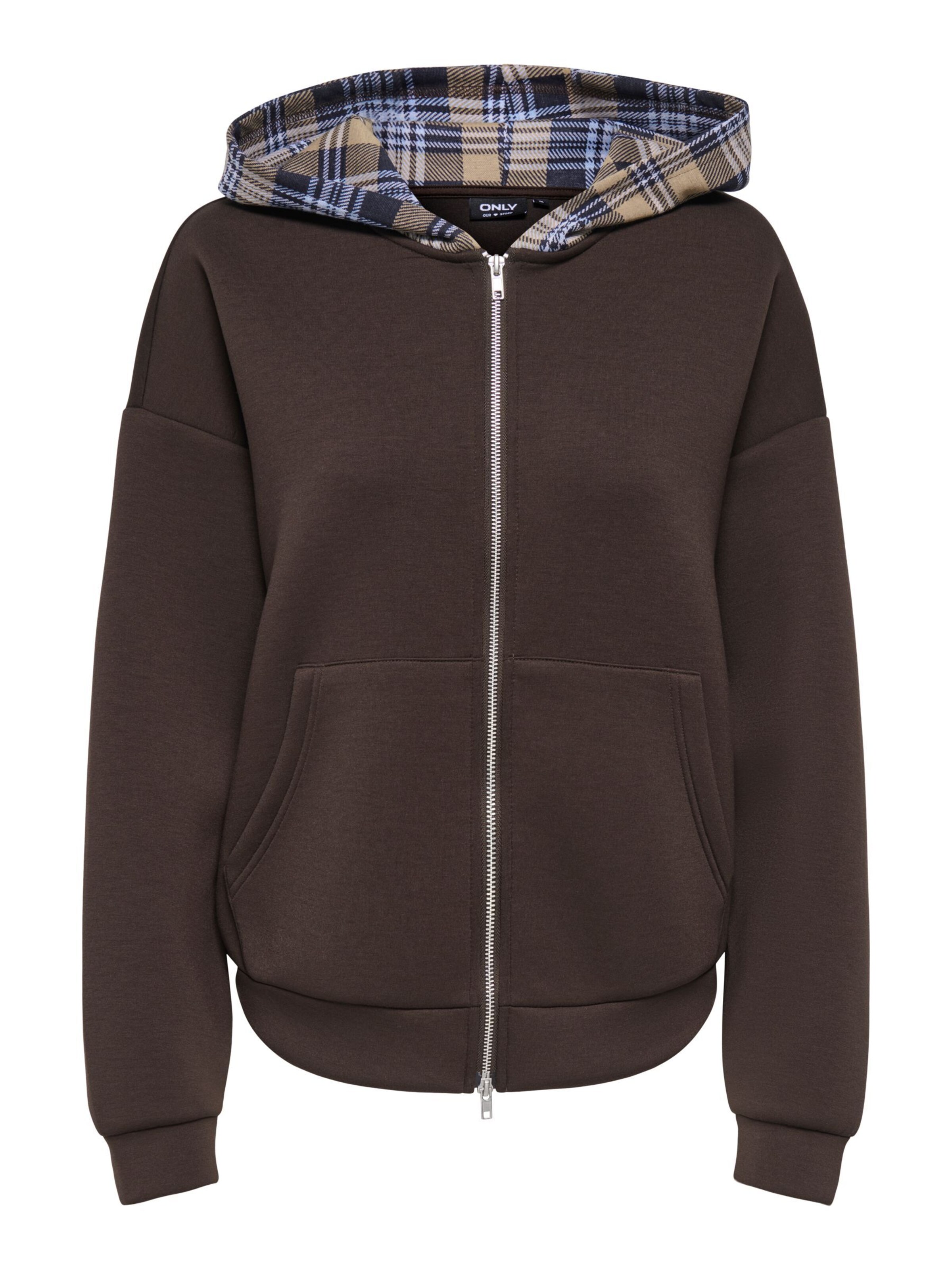 ONLY Carmakoma Sweatjacke 'CARNAOMI' in Braun: Vorderseite