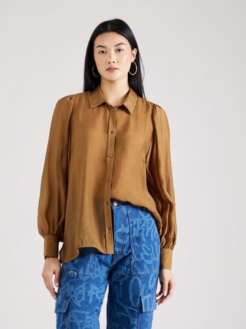 modström Blouse 'Oskar' in Bruin: voorkant