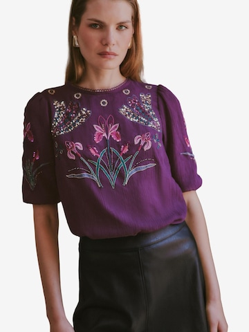 Chemisier love & roses en violet : devant