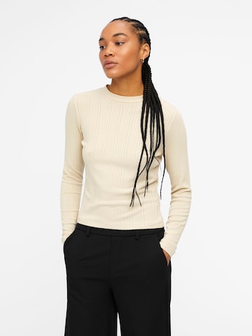 OBJECT T-shirt 'Adrianna' i beige: framsida