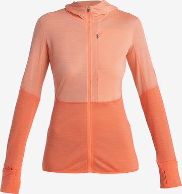 ICEBREAKER - Chaqueta polar funcional 'Realfleece Descender' en naranja: frente