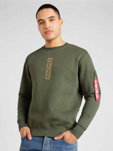 Sweat-shirt ALPHA INDUSTRIES en vert : devant