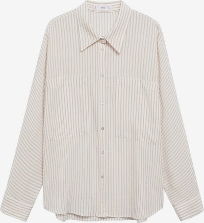 MANGO Bluse 'Abril' in hellbeige / weiß, Produktansicht