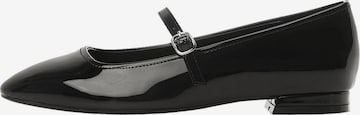 MANGO Ballet Flats with Strap 'CLOE' in Black: front