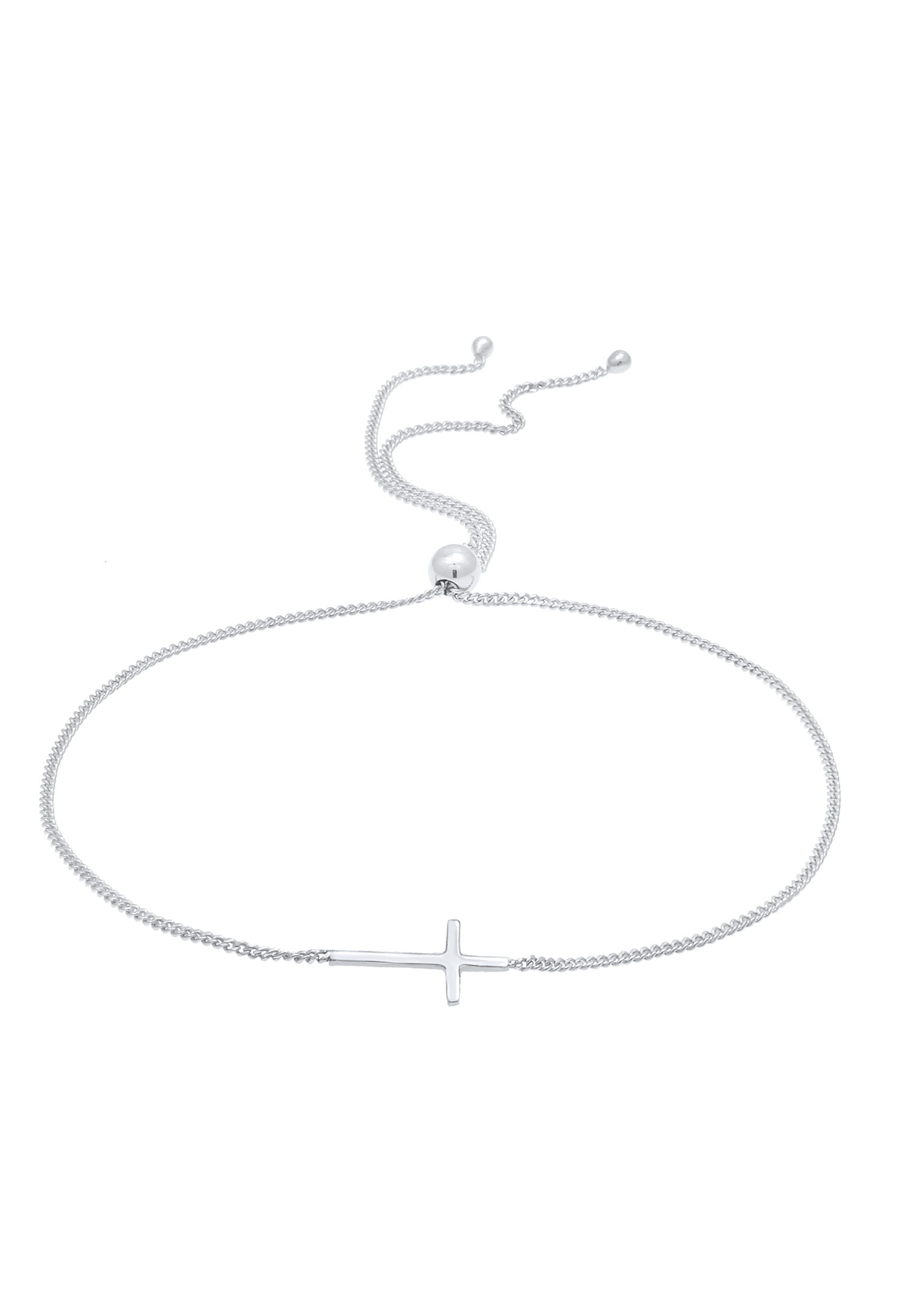 ELLI Armband Kreuz, Kugel in Silber: Vorderseite