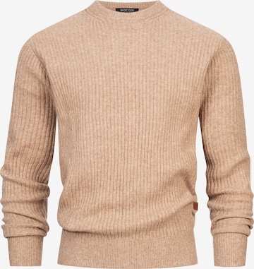 INDICODE JEANS Sweater 'INPeace' in Beige: front