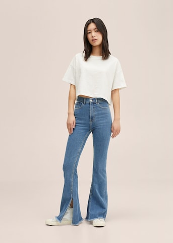 MANGO TEEN Flared Jeans 'Slit' i blå