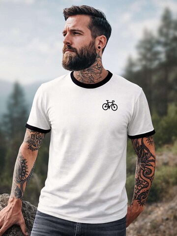 Neverless Shirt 'Fahrrad' in White
