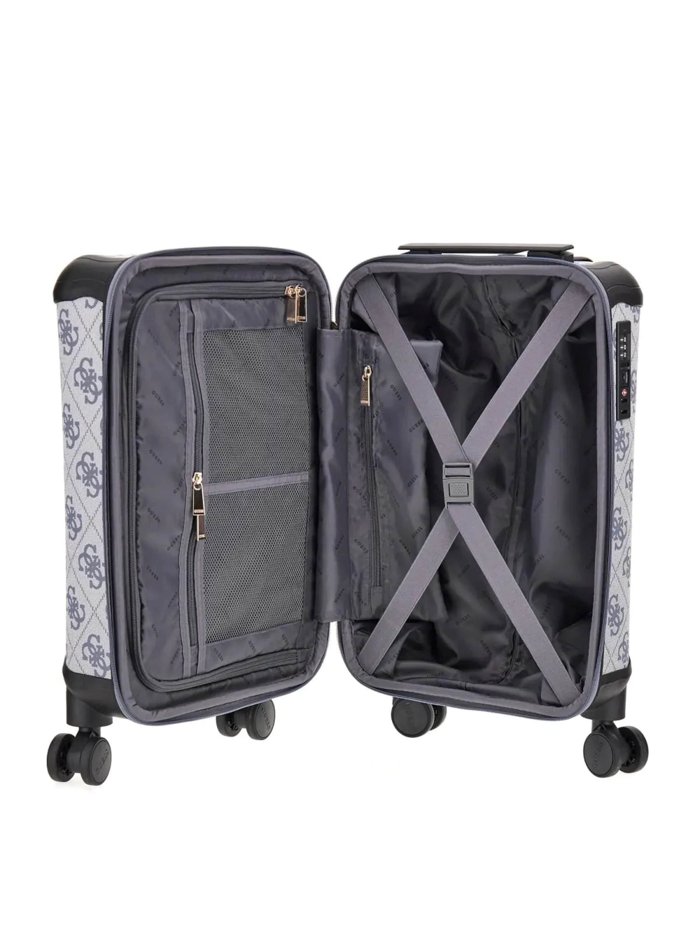 GUESS Kuffert 'Guess Valise Berta Toiletry Train Slate Logo OB8688983' i blå