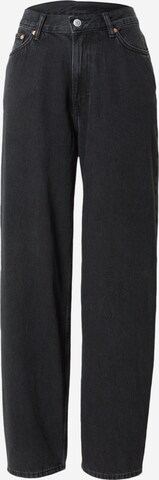 WEEKDAY Zvonové kalhoty Džíny 'Rail' – černá: přední strana