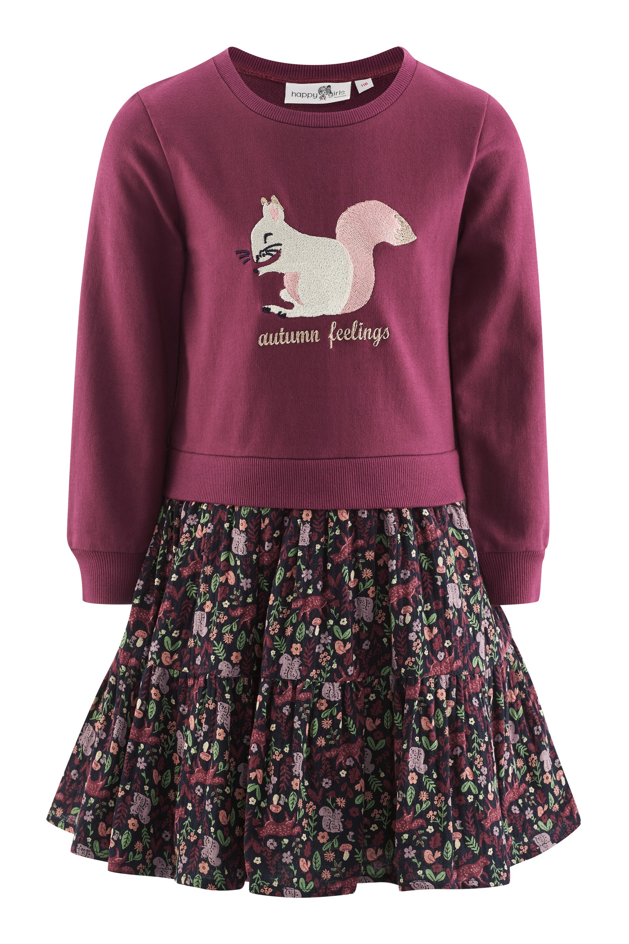 happy girls Kleit 'Eichhörnchen', värv punane: eest vaates