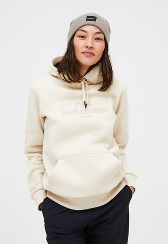 Sweat-shirt PEAK PERFORMANCE en beige : devant